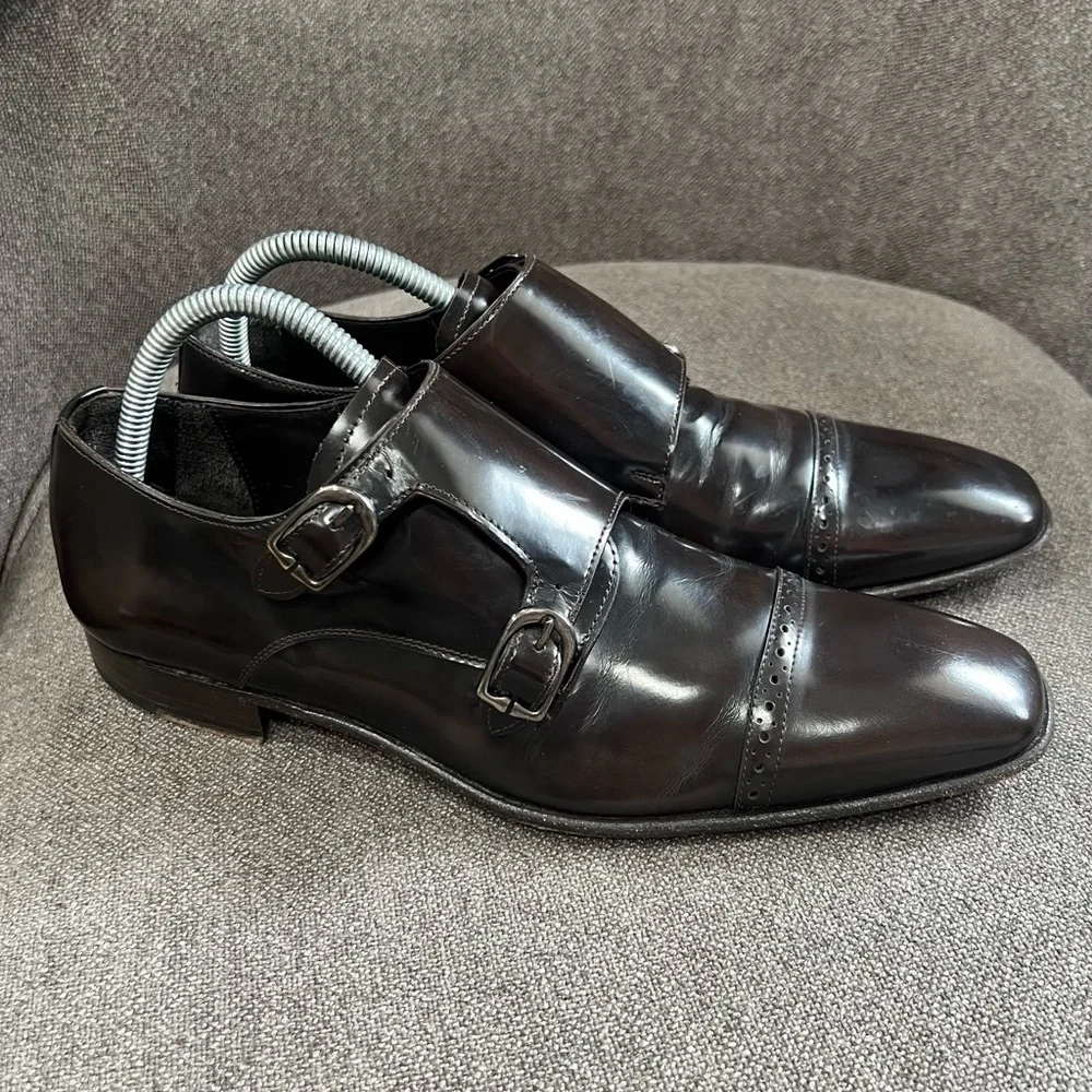 Mezlan monk straps leather loafers size‎ 7